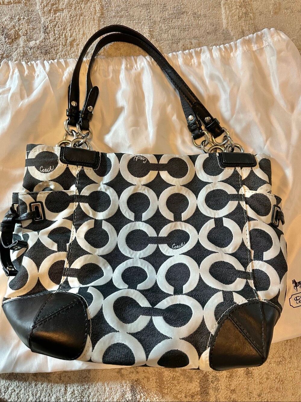 Coach OP Signature Shoulder Purse Tote - Picture 7 of 10